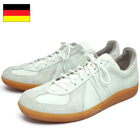 ノベルティープレゼント ドイツ軍 トレーニングシューズ ホワイト デッドストック BW レザー スニーカー 靴