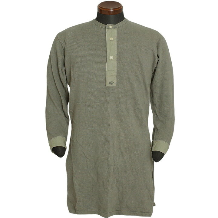 スウェーデン軍 M-39 ワッフル アンダーシャツ デッドストック JU002NN メンズ 肌着 M39 サーマル生地 ヘンリー パジャマ スリーピングシャツ インナー DEAD STOCK / SWEDISH ARMY M-39 Henly Neck Tee (スウェーデン軍 M-39 ヘンリーネックアンダーシャツ）  - 【 Audience 】