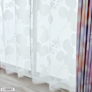 DŗVԃ~bL[BY~JȃIp[{C[XJ[e MICKY Balloon Voile ~bL[o[{C zCg 100×133cm (1)