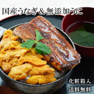 お歳暮 ギフト 御歳暮 うの付くセット うなぎ うに 化粧箱入り ギフト 国産 鰻 ウニ 無添加 お祝い 海鮮丼