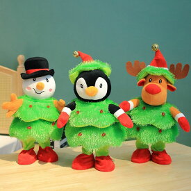 クリスマスおもちゃ人形 踊って歌う 歌う 踊る 話すことを学ぶ 電気玩具 クリスマスツリー 雪だるま ペンギン ヘラジカ スイングレコーディング ミュージカル人形 ぬいぐるみ 面白いギフト クリスマス 英語の歌 電池式 ホリデーデコレーション 子供の日 誕生日 プレゼント