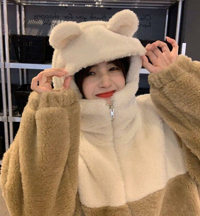 楽天市場】もふもふコート ボアコート もこもこ アウター 熊耳 クマ耳 