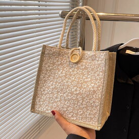 バッグ 麻 かわいい 買い物袋 手提げ袋 エコバッグ 麻織物 長持ち トートバッグ 大容量 小物収納 家庭用品 折り畳み可 持ち運び 無地 洗いやすい 便利 通学 旅行 修学旅行 学生 大人