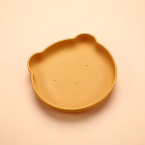 2点セット お皿 ベビー食器 幼児 吸盤 ひっくり返らない 子供 可愛い 4色 クマ お食事プレート ワンプレート 女の子 男の子 赤ちゃん シリコン 電子レンジ すくいやすい シリコン くっつく 人