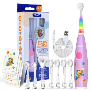�y���Ȃ��Ƃ�10���|�C���g�L�� 10%OFF�N 12.17.10:00����12.26.01:59�܂ŁzSEAGO �q���p�d�����u���V 0-6�΂̏��w���Ɨc������ �ւ��u���V 8�{ 2���Ԃ̃^�C�}�[ DIY�X�e�b�J�[ ����LED USB�[�d ���g���u��