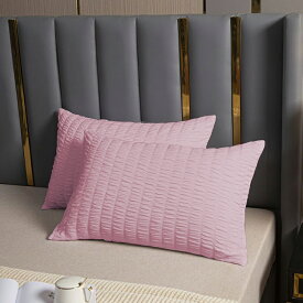 枕カバー 2枚セット 封筒式 43x63cm シアサッカー生地 オールシーズン まくらカバー 吸汗速乾 防臭 ファスナーなし シワ防止 ピローケース 春夏秋冬 おすすめ 送料無料