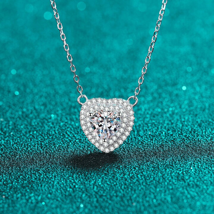 楽天市場】モアサナイト ネックレス 1ct シルバー925 ペンダント 