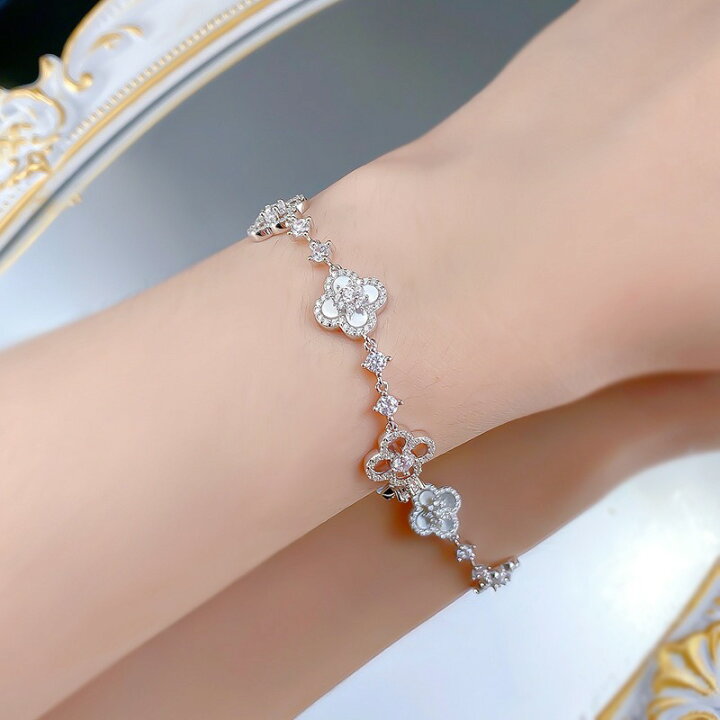 楽天市場】ブレスレット 人工ダイヤモンド シルバー925 チェーン 人工 