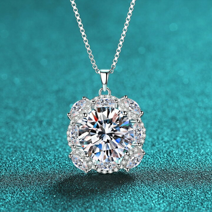 モアサナイト ネックレス 10ct オールドヨーロピアンカット ペンダント