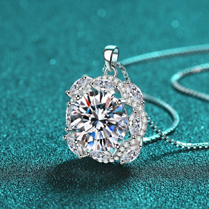 楽天市場】モアサナイト ネックレス 10ct シルバー925 ペンダント 