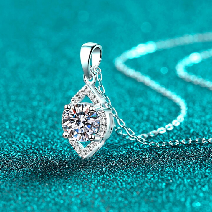 楽天市場】モアサナイト ネックレス 1ct シルバー925 ペンダント 