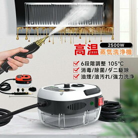 スチームクリーナー ハンディ 高温 高圧 蒸気洗浄機 2500W 6段階調整 105℃ 消毒 除菌 ダニ駆除 大容量タンク 長時間使用 業務用 家庭用 台所/キッチン/エアコン/油煙/油汚れ/洗濯機 高温掃除機 高圧掃除機 高圧洗浄器 高圧洗浄機