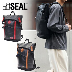 【P10倍 8/10限定】デザイナーズ バックパック メンズ SEAL シール バックパック リュック 通学 大容量 防水 廃タイヤ 人気 日本製 黒 プレゼント ギフト