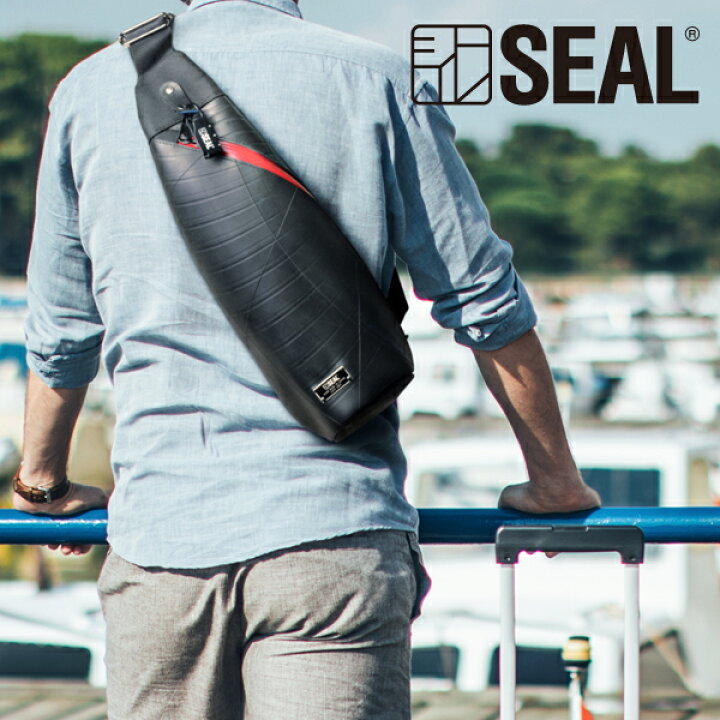楽天市場 数量限定イベント開催 ボディバッグ メンズ トラベル ボディバッグ Seal シール ブランド ワンショルダーバッグ 防水 耐水 防犯 盗難防止 旅行 ロック機能 廃タイヤ タイヤチューブ 人気 日本製 黒 プレゼント ギフト Seal Store 楽天市場店