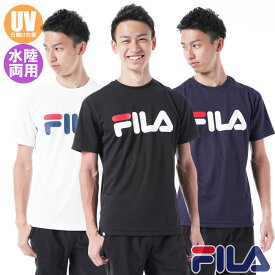 【あす楽】(パケット便送料無料)FILA フィラ メンズ メッシュ UV半袖TEE 水陸両用Tシャツ BIGロゴ 419-358