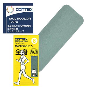 (パケット便送料無料)GONTEX(ゴンテックス) 気になるところ全身貼足6 全身対応型プレカットテープ 8枚 (テーピング/ランニング/登山)