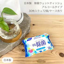 アルコール 除菌 おでかけ ウエットティッシュ 30枚x72個 ケース販売 箱売り 携帯用 携帯 ポケット 箱売り ケース売り