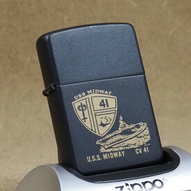 Zippo：1989年製　USS MIDWAY CV41ミリタリー軍艦　　ジッポーライター 【現品のみ】 【ミリタリー】【海軍】【空母】 【ブラック】【マット】【中古】【USA】【ジッポ】【プレゼント】