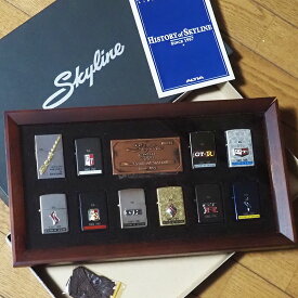 Zippo：1998年製未使用品　HISTORY of SKYLINE　Nissan スカイラインコレクションジッポー10個セット 【現品のみ】【ニッサン】【車】【MIB】【デッドストック】【ディスプレイ】【プレゼント】【送料無料】