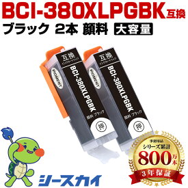 BCI-380XLPGBK 顔料【2本セット】増量 ブラック キヤノン用 互換インク 純正同等容量 対応プリンター：PIXUS TR8630a TR703a TS8430 TS7430 TR8630 TS8330 TS7330 TS6330 TR703 TS8230 TS8130 TR9530 TR8530 TR7530 TS6230 TS6130(BCI-380XL BCI-381XL BCI-380XLPGBK)