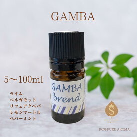 メッセージ付きアロマ GAMBA 5ml 10ml 30ml 50ml 100ml 精油 エッセンシャルオイル お誕生日 お礼 退職 転勤 職場 お返し 癒し 励まし アロマ雑貨 ライム ベモット ペパーミント リツェアクべバ レモンマートル 送料無料