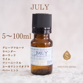 マンスリーブレンド 7月 アロマオイル 5ml 10ml 30ml 50ml 100ml エッセンシャルオイル 精油 お礼 誕生日 お礼の品 職場 お返し 癒し 香りギフト / グレープフルーツ ラベンダー ホーウッド ライム ファーニードル ユーカリシトリオドラ ペパーミント/ 送料無料