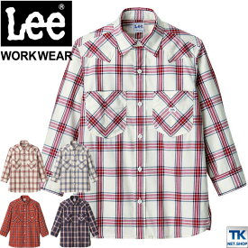 Lee 七分袖シャツ メンズウエスタンチェックシャツ WORKWEAR チェックシャツ リー WORK SHIRTS ボンマックス 春夏 秋冬 bm-lcs46007