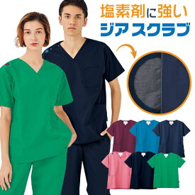 【期間限定10%OFF】スクラブ ZIA SCRUB FOLK 白衣 シンプル フォーク 半袖 メンズ レディース ユニセックス [ネコポス] fo-7070sc