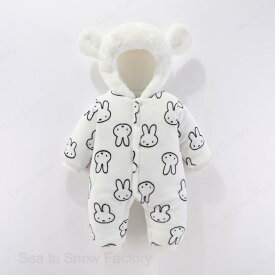 ベビー服 秋冬連体衣 厚手カバーオール 新生児 赤ちゃん ベビー 幼児 コットン ロンパース フランネル 暖か うさぎ 牛 ミッフィー いちご