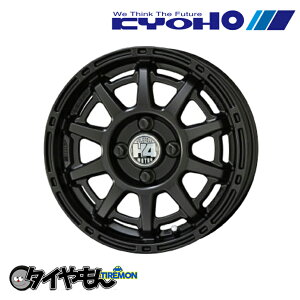 共豊 H4 MOTOR X1 エイチフォーモーターエックスワン 14インチ 4H100 5J +33 1本 ホイール セミグロスブラック プロボックス、サクシード