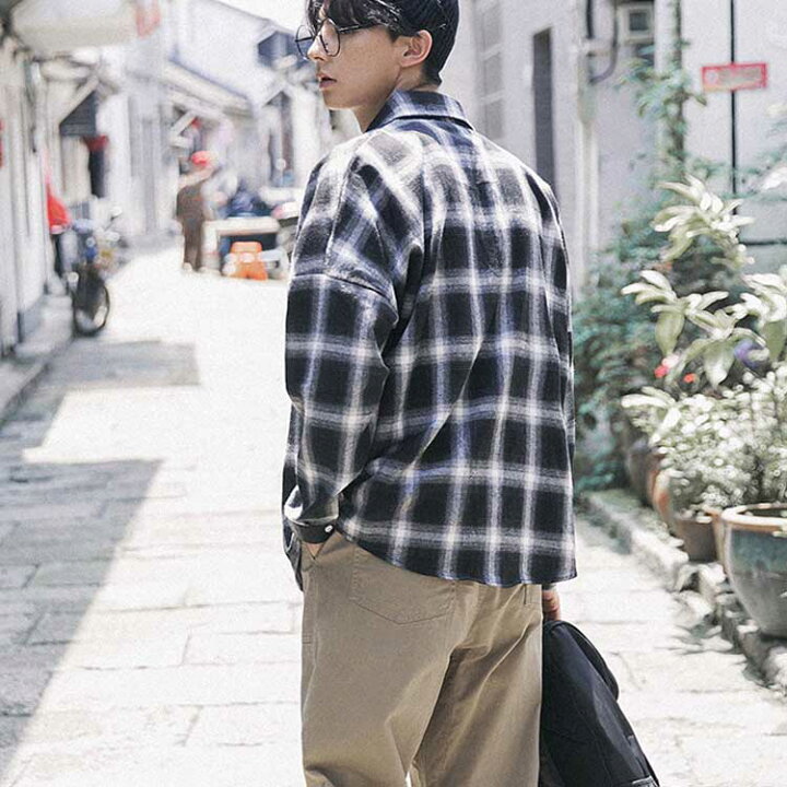 楽天市場 チェック柄 シャツ チェックシャツ 長袖 シャツ シャツジャケット 長袖チェック柄シャツ カジュアルシャツ チェック 長袖シャツ チェック柄 シャツ メンズ チェック柄シャツ ライトアウター ストレート アメカジ送料無料 Amoremio 楽天市場店