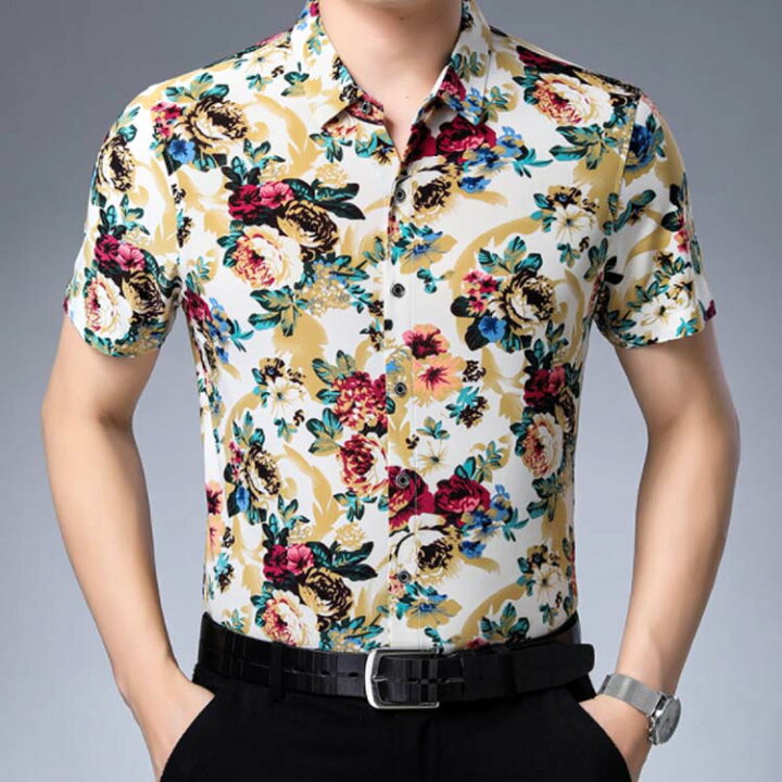 楽天市場 全種類 6サイズ アロハシャツ シャツ メンズ 花柄シャツ 花柄 半袖シャツ ストレッチ トップス ブラウス 半袖 夏服 総柄 アロハ 父の日 プレゼント ギフト 春夏送料無料 Amoremio 楽天市場店