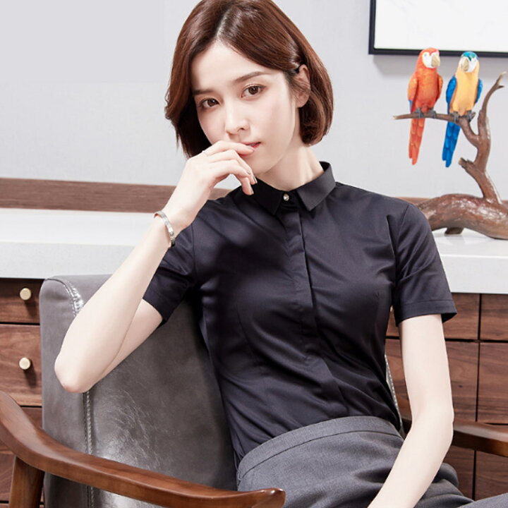 楽天市場 Xs 4xlサイズ シャツ ブラウス スーツインナー ワイシャツ 半袖シャツ 半袖 Yシャツ 面接 就職 通勤 仕事着 ビジネス フォーマル シンプル 無地 大きサイズ おしゃれ 女性 レディース 春 夏送料無料 Amoremio 楽天市場店