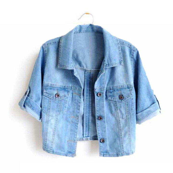 楽天市場 S 4xlサイズ 半袖デニムジャケット レディース デニムポレロ デニムジャケット Gジャン ショート丈 デニム ライトアウター 羽織り 半袖 五分袖 ベーシック 春 夏 秋 Amoremio 楽天市場店