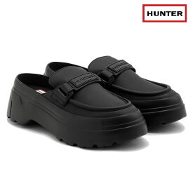 レディース HUNTER シューズ WFF3103LEA W REFINED EXPLORER FLATFORM LOAFER MULE: 正規品/ハンター/女性用