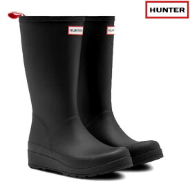 「全品10-16倍 11日02時迄」レディース HUNTER レインブーツ Original Play Tall Wellington Boots wft2007rma BLK: 正規品/ハンター/cat-fs