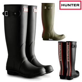 「全品5-10倍 26日08時迄」レディース HUNTER レインブーツ Tri-Colour Logo Backstrap Tall Wellington Boots WFT2353RMA:正規品/ハンター/cat-fs