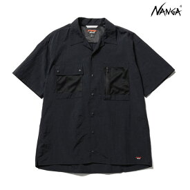 24SS NANGA シャツ NYLON TUSSER OPEN COLLAR SHIRT NW2321-1H511： 正規品/ナンガ/メンズ/OUTDOOR