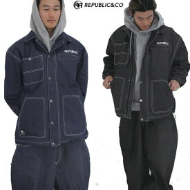 23-24 REPUBLIC&CO ジャケット HUNTAING DENIM COAT JACKET: 正規品/メンズ/スノーボードウエア/リパブリック/snow