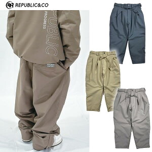 uSi10-16{ 1102v24-25 REPUBLIC&CO pc WIDE EASY PANTS: Ki/Y/Xm[{[hEGA/pubN/snow