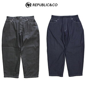 y[z25-26 REPUBLIC&CO pc BAGGY DENIM PANTS: Ki/Y/Xm[{[hEGA/pubN/snow
