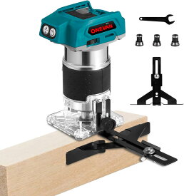 ONEVAN 電動トリマー 木工 トリマー 充電式 コードレス 木工ルーター ブラシレスモーター トリマー工具 木工用 コードレストリマー 電動ルーター研磨機 5段変速 軽量 透明ベース 木材加工 トリミング 溝掘り 木材の面取りや溝切り用 多機能木工トリマー