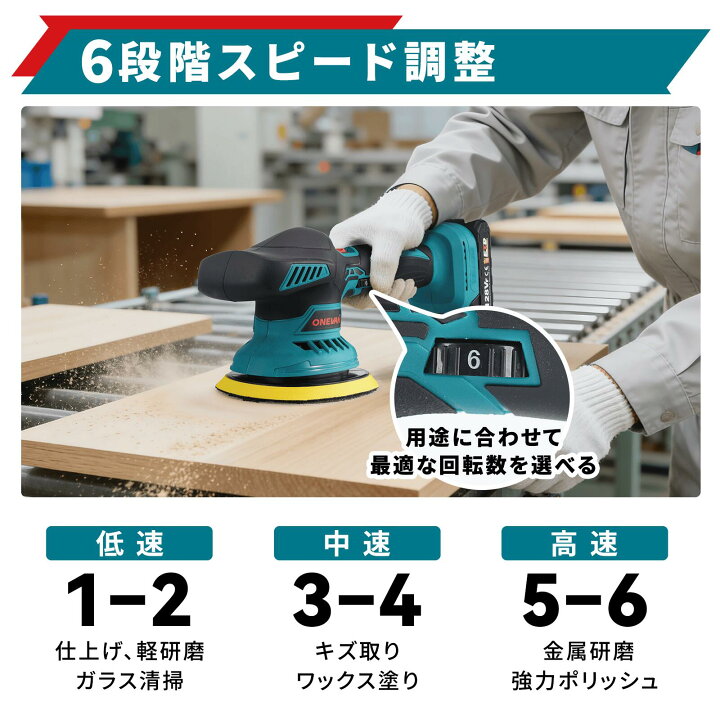 楽天市場】【楽天1位】電動ポリッシャー 車用ポリッシャー 6段変速 