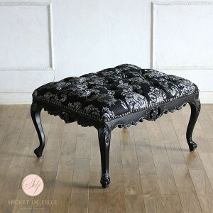 姫系 家具 スツール おしゃれ かわいい オットマン ロココ 調 アンティーク 風 猫脚 エステ サロン エレガント ゴシック ゴージャス フレンチ シャビーシック ヨーロピアン 猫足 ロマンチッ