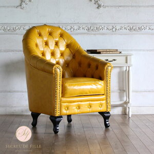 チェスターフィールド ソファ 一人掛け アンティーク風 家具 ヨーロピアン クラシックソファ ハイバック おしゃれ ヴィンテージ レトロ 背もたれ 英国 書斎 | 椅子 レザーソファ 一人掛けソ