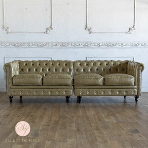 チェスターフィールド ソファ 4人 掛け 四人掛け 4人用 四人用 アンティーク 風 家具 ヴィンセント 本物 ホテルライク イギリス ゴシック ヨーロピアン おしゃれ ヴィンテージ 輸入家具 レト