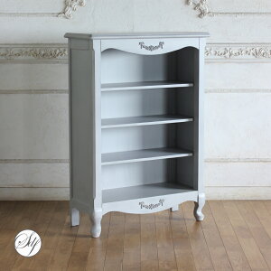 オープンラック エイジング 塗装 シャビーシック ディスプレイラック ブックケース マガジンラック シェルフ 彫刻家具 姫系 猫脚 フレンチ ヨーロピアン ホテルライク 店舗什器 エステ サロ