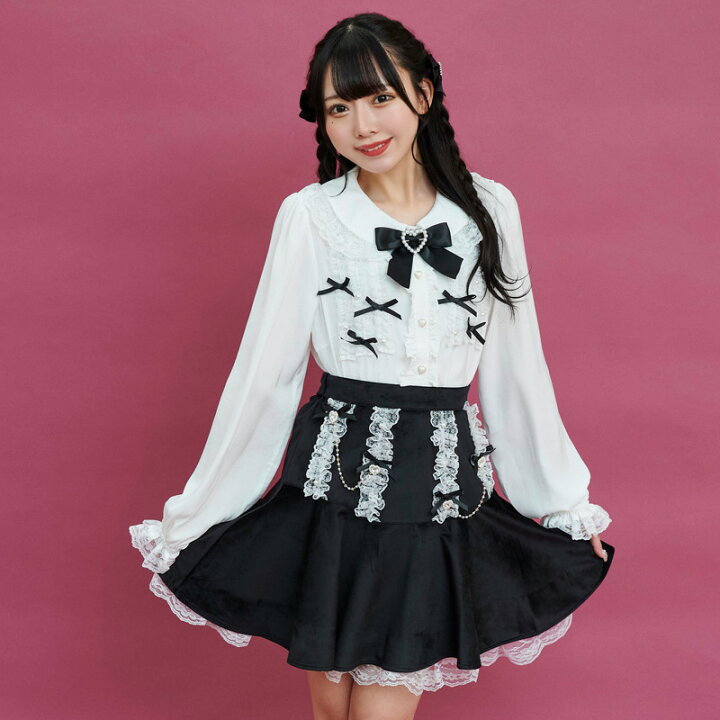 楽天市場】☆アクセサリーボタンフレアスカート12/1 12:00 販売 