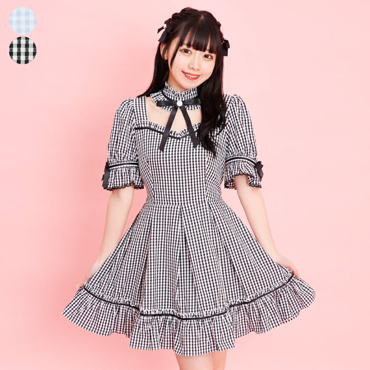 楽天市場】フリルチョーカー付ハートギンガムワンピース≪20%OFF≫6/16 