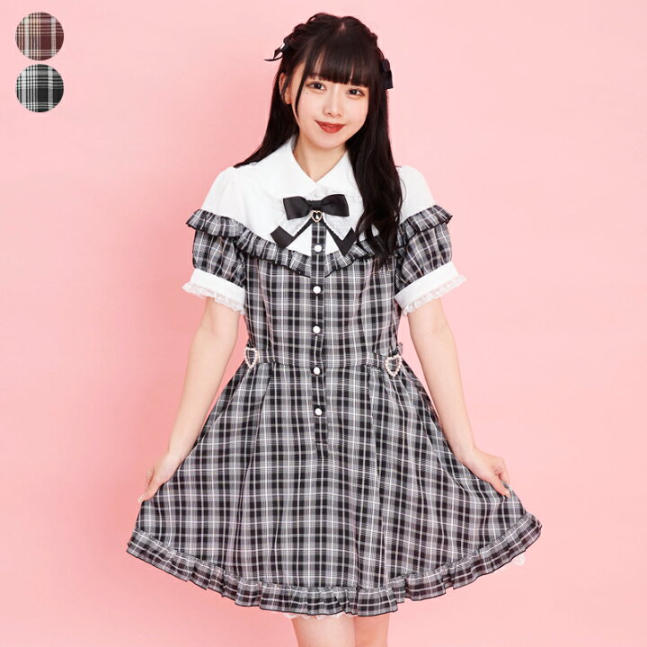 楽天市場】サイドハートバックルフリルヨークワンピース7/8 12:00 販売  